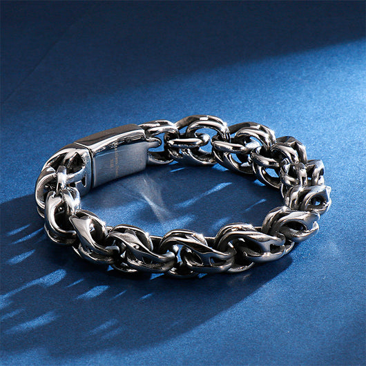 Pulsera Hoja de Acero Titanio Estilo Coreano para Hombre - Image 8