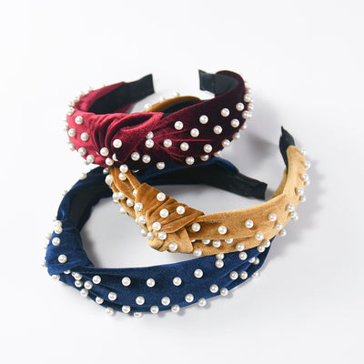 Diadema de Terciopelo Perla con Nudo Decorativo - Image 4
