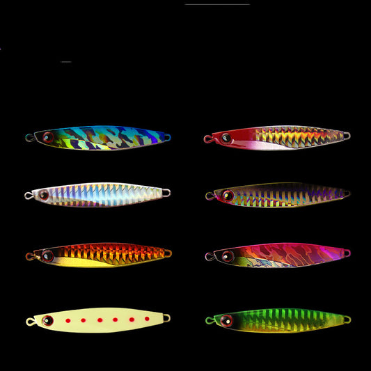 Señuelo de Pesca con Lentejuelas Colores Primarios - Placa de Hierro Pequeña
