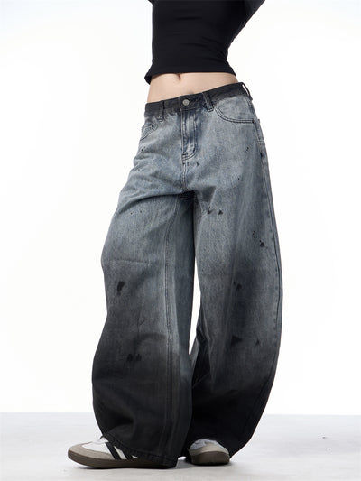 Pantalones Jeans Sueltos Efecto Desteñido con Tinta Splash - Image 21