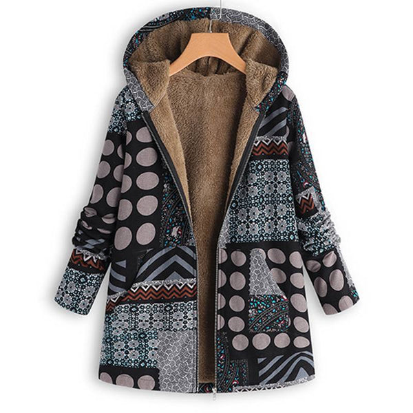 Chaqueta Casual Cálida con Estampado