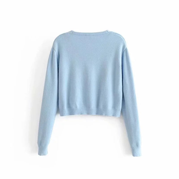 Cardigan Escote V Liso - Suéter Versátil para Cualquier Ocasión