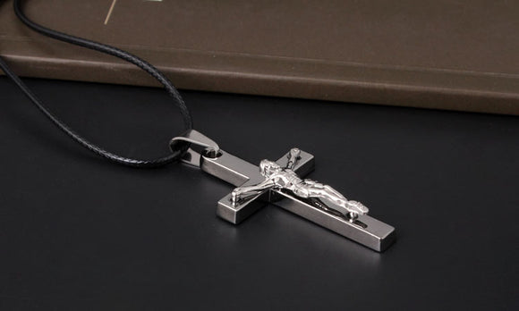 Dije Cruz de Jesús en Acero Inoxidable