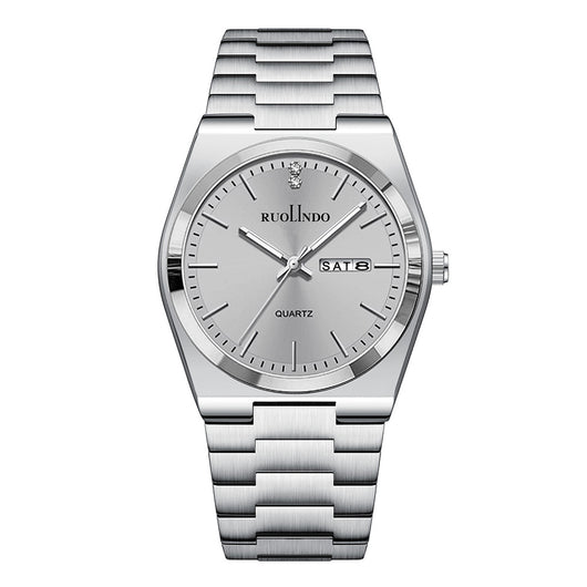 Reloj de Hombre Acero Inoxidable Doble Calendario con Esfera Luminosa - Image 4