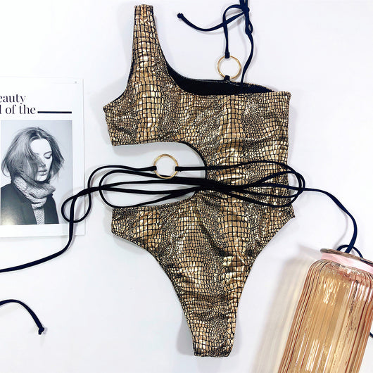 Bikini Asimétrico con Detalle Serpiente - Image 3
