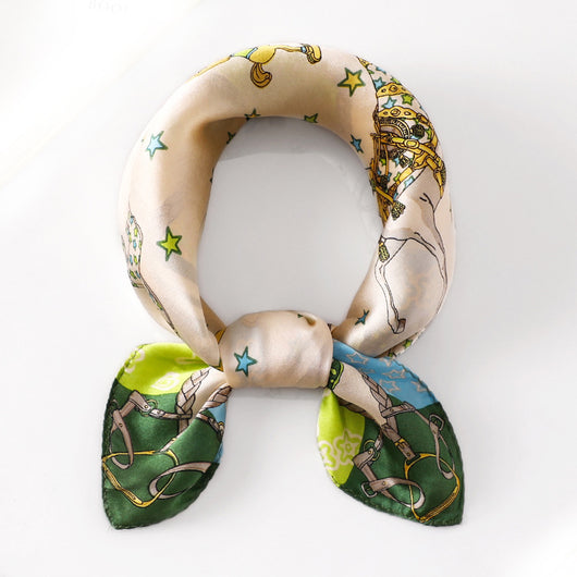 Pañuelo de Seda Cuadrado para Mujer - Diseño Estampado Versátil Primavera Verano - Image 17