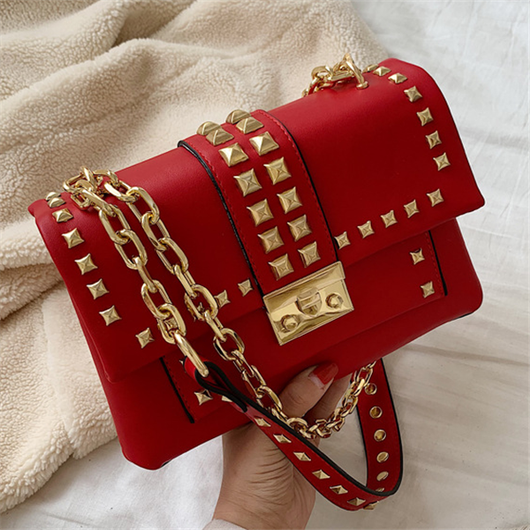 Bolso de Hombro con Cadena y Tachuelas - Image 36