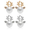 Aretes Navideños de Perla con Astas de Reno