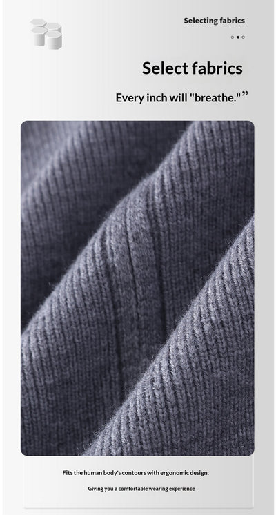 Chaqueta Térmica Tejida para Hombre con Cuello Mock y Mangas Largas - Image 17