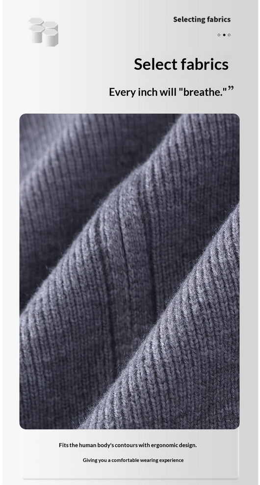 Chaqueta Térmica Tejida para Hombre con Cuello Mock y Mangas Largas - Image 17