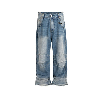 Jeans Baggy Plisados Lavado Blanco Azul - Image 11