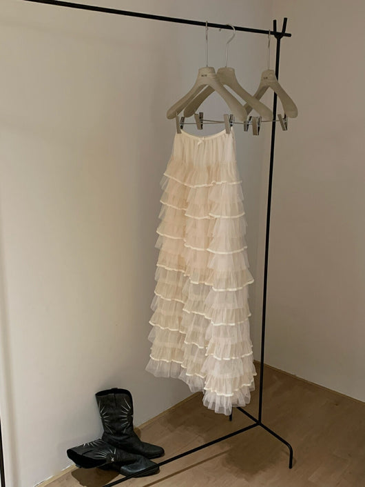 Falda Midi Ajustada de Tul con Bolsa Integrada para Cadera - Image 13