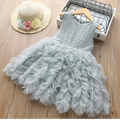 Vestido Princesa Niña Encaje Manga Larga Blanco Irregular Otoño Invierno - Image 11