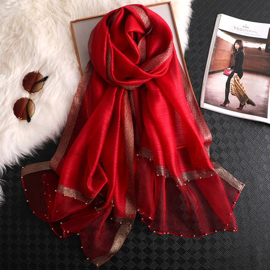Pañuelo de Seda Rojo Elegante para Mujer - Versátil y Sofisticado - Image 29