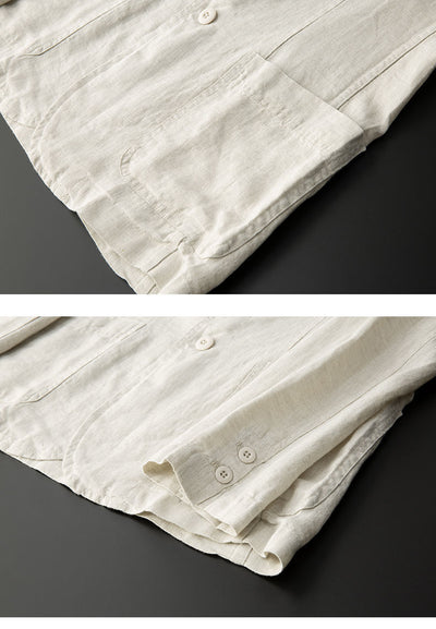 Traje de Lino Liso para Hombre - Primavera y Verano - Image 10