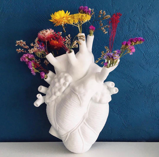 Florero Decorativo en Forma de Corazón, Estilo Nórdico, Escultura de Cerámica para el Hogar