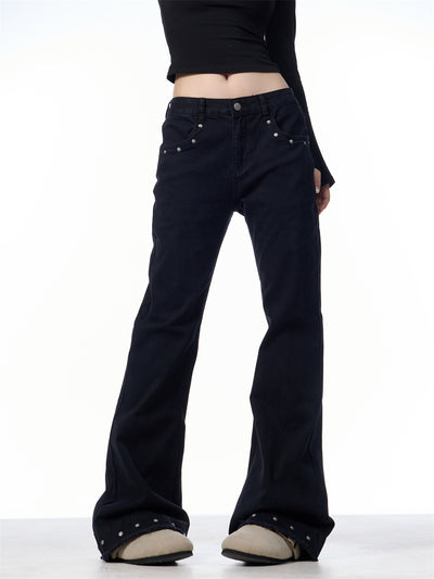 Pantalones Skinny Retro Talle Alto Elásticos con Bota Acampanada para Mujer - Image 18