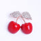Plant cherry rhinestone drop oil flower corsage 1 color