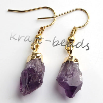Aretes de Cristal Natural Bruto - Piedras sin Pulir Auténticas - Image 4