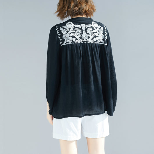 Blusa Oversized Suelta con Borlas y Bordados para Mujer - Image 2