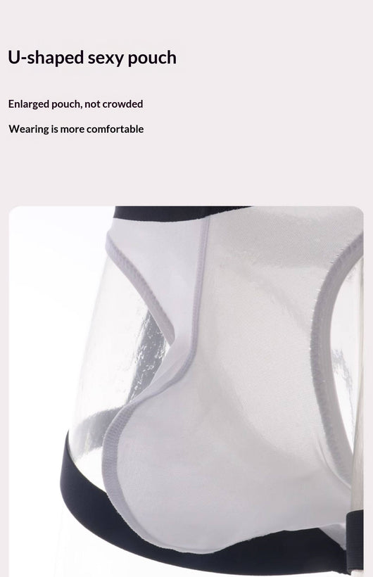 Tanga Masculino Ice-Silk con Tirantes Transparente y Ultra Sensual - Image 15