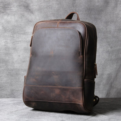 Mochila de Cuero Genuino Estilo Retro para Hombre - Image 7