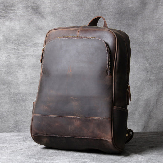 Mochila de Cuero Genuino Estilo Retro para Hombre - Image 7