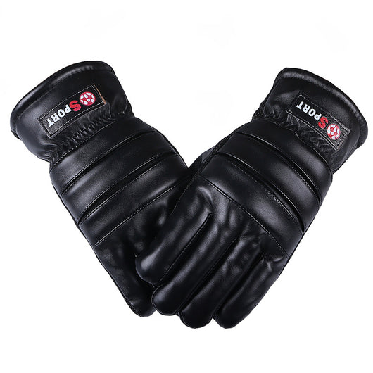 Guantes de Cuero de Invierno Unisex con Forro Polar y Pantalla Táctil - Image 9