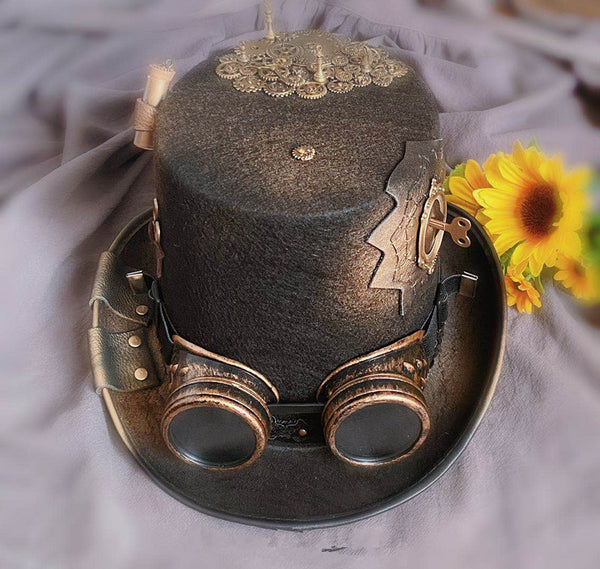 Gafas Steampunk Lolita Desmontables con Engranajes de Metal y Cuero