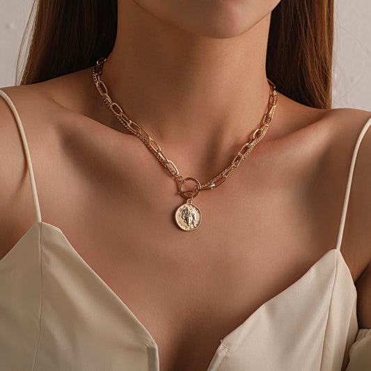 Collar Colgante Doble Cadena Elegante para Mujer