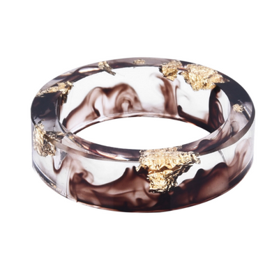 Anillo de Resina con Flores Secas y Laminado Dorado - Joya Artesanal Única - Image 4