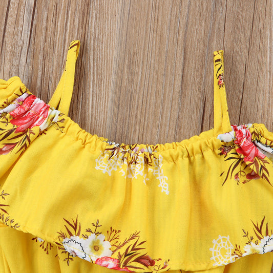 Conjunto de Shorts Floral con Cuello para Niña - Image 2