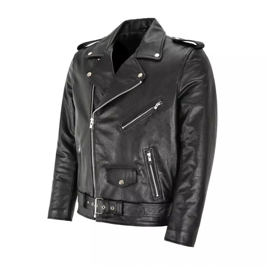 Chaqueta de Cuero para Motociclista - Estilo Clásico y Protección - Image 3