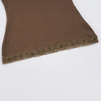 Camiseta Escotada con Patchwork de Encaje y Botones - Image 17
