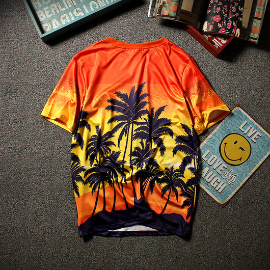 Playera Hawaiana de Coco con Mangas Cortas - Image 2