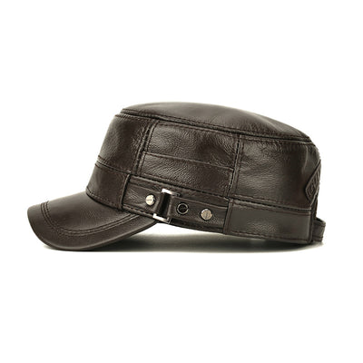 Gorra de Cuero Genuino para Hombre con Protección de Oídos - Invierno y Otoño - Image 4