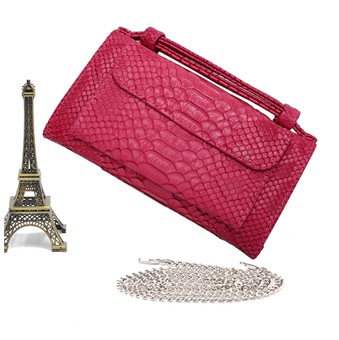 Cartera Clutch con Patrón Serpiente y Cadena Desmontable - Image 22