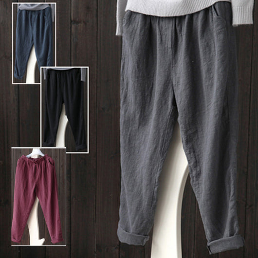 Pantalones harem holgados y ajustados de estilo casual