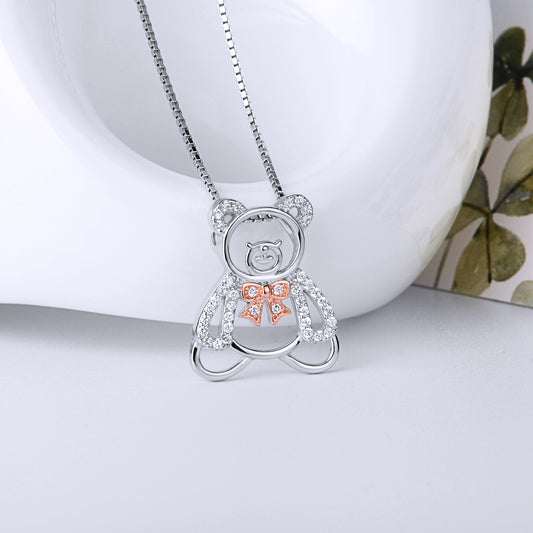 Collar de Plata 925 con Dije Oso Calado Elegante - Image 2