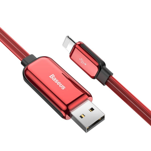 Cable USB Baseus Plano Luminoso 2.4A - Carga Rápida y Sincronización para iPhone - Image 6
