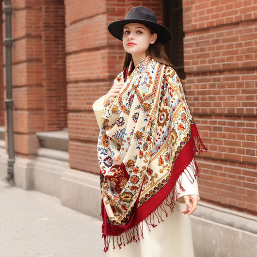 Chal Étnico Largo Oversized de Lana Pura para Mamá - Image 10