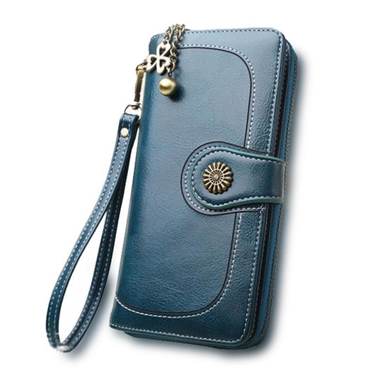 Billetera Larga de Cuero Dividido para Mujer - Image 6