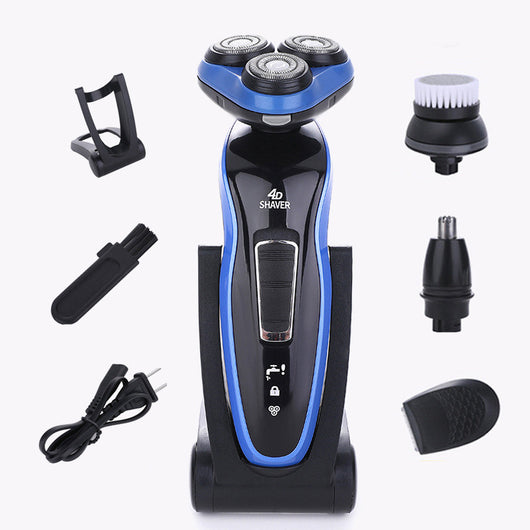 Afeitadora Eléctrica 4 en 1 con Triple Hoja y Recortadora Recargable para Hombre