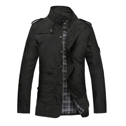 Chaqueta Casual con Cuello Mao para Hombre - Image 3