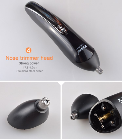 Cortadora de Cabello Kemei 6 en 1 Recargable con Cuchillas de Titanio - Máquina de Afeitar Profesional para Hombres - Image 8
