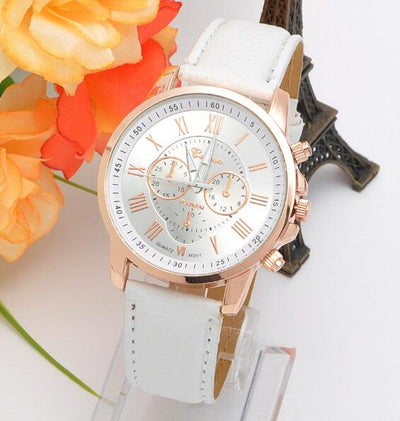 Reloj Digital de Cuero con Tres Esferas - Diseño Clásico Beige - Image 14