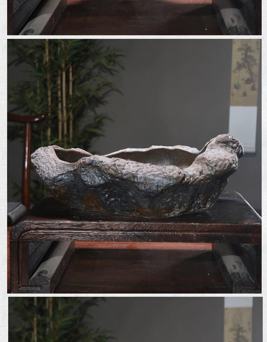 Maceta Decorativa Luna de Piedra Púrpura para Mesa - Image 8