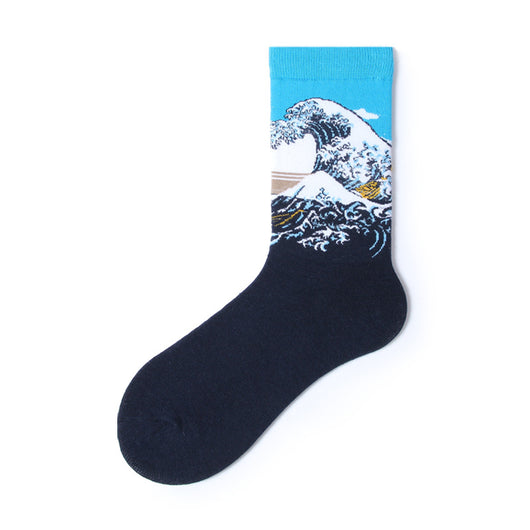 Calcetines de Algodón para Hombre con Arte Abstracto Madonna y Cupido - Image 3
