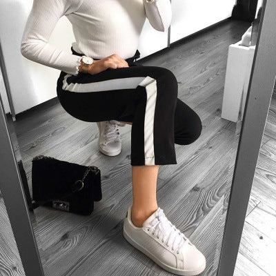 Pantalones Casuales con Bolsillos y Diseño Combinado de Colores