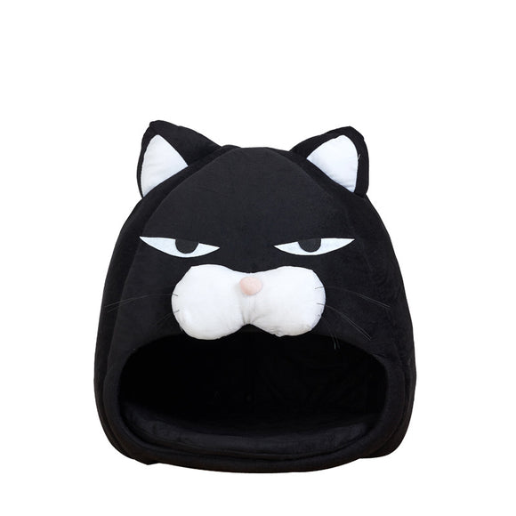 Cat Bed House with Cozy Nest and Absorbent Mat